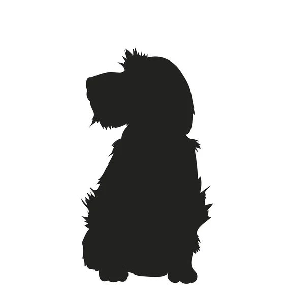 Hund sitzend, Silhouette, Vektor — Stockvektor