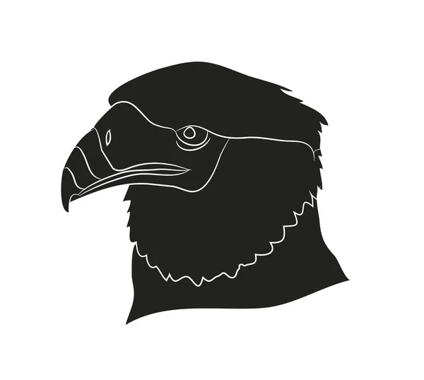 Ilustração vetorial de um retrato de uma águia, silhueta, vecto — Vetor de Stock