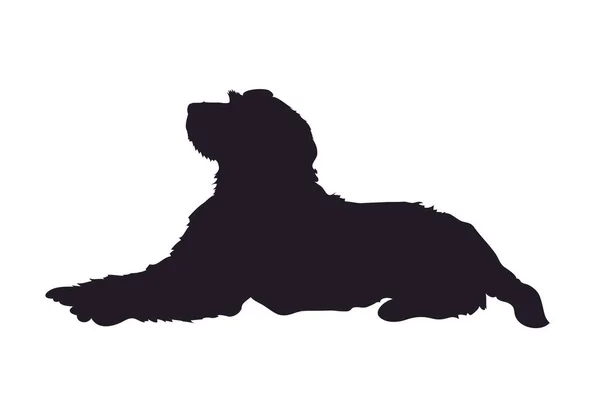 Mensonges de chien, silhouette, vecteur — Image vectorielle