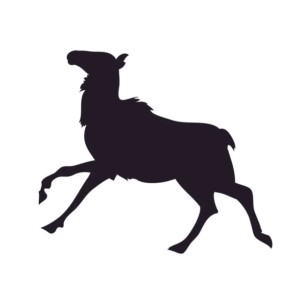 Deer lies, silhouette, vector — Stock Vector