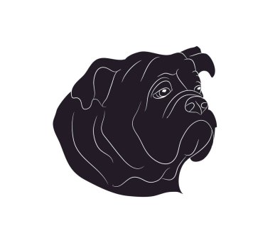 köpek portre siluet, vektör