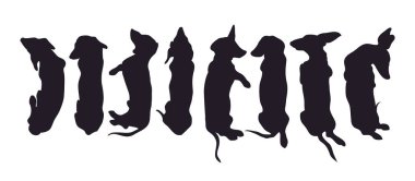 köpek yalanlar, dachshund, siluet vektör