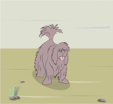 vektör çizim köpek ayakta, renk, vektör