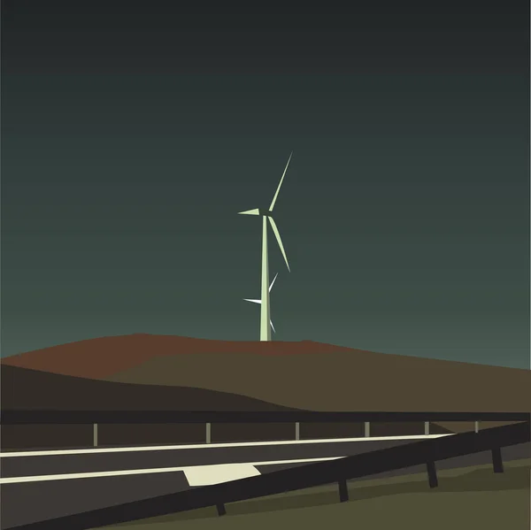 Vector illustratie van een landschapsweg, platteland — Stockvector