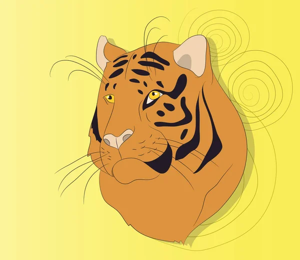 Portrait d'un tigre sur fond — Image vectorielle