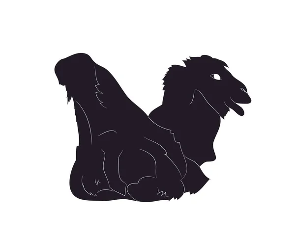 Ilustração vetorial de um camelo que se encontra, silhueta de desenho — Vetor de Stock