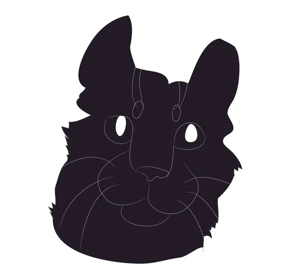 Векторна ілюстрація портрета кота, силует малюнка, вектор , — стоковий вектор