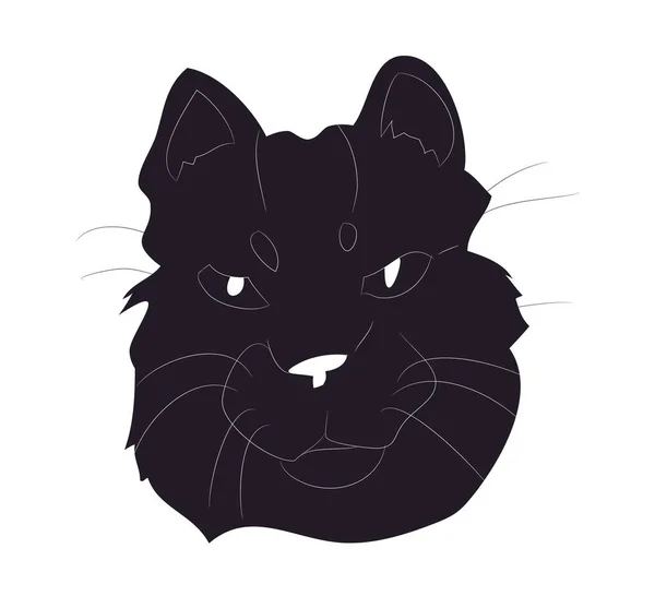 Vector illustratie van kat portret, tekening silhouet, Vector, — Stockvector