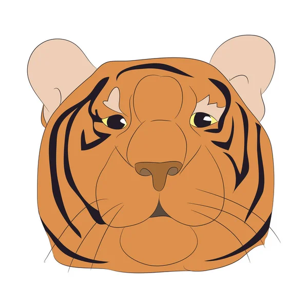 Vector illustration portrait of an orange tiger, vector — Stock Vector