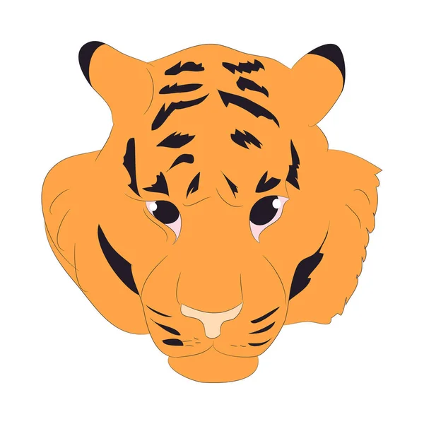 Vector illustration portrait of an orange tiger, vector — Stock Vector