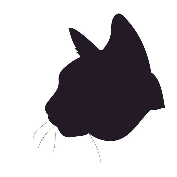 Векторная иллюстрация портрета кота, рисунок силуэта, вектор , — стоковый вектор