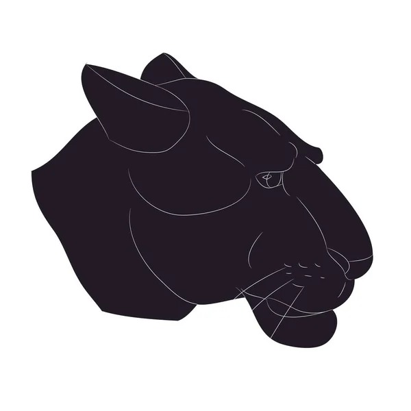 Illustrazione vettoriale di un ritratto di leonessa, disegno di sagoma — Vettoriale Stock