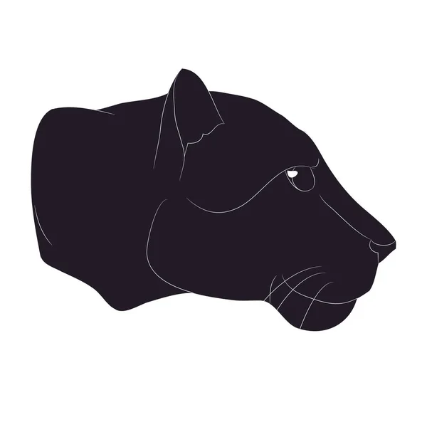 Egy oroszlán álló portré, sziluett rajz — Stock Vector