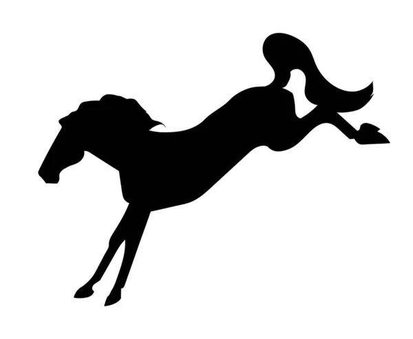 Horse Vector Illustration Silhouette Drawing Vector White Background — Stock Vector