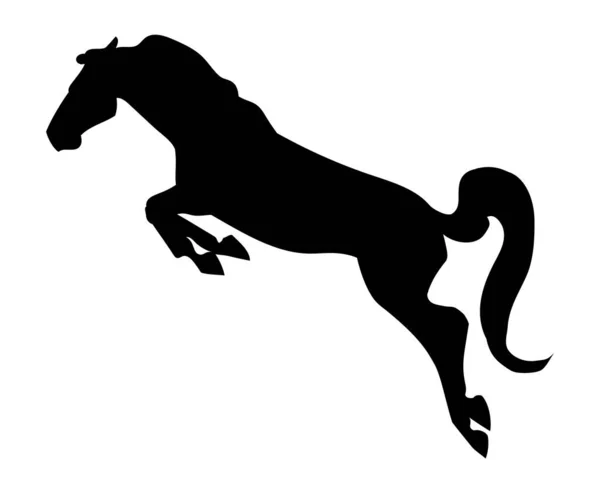 Pferdevektorillustration Silhouettenzeichnung Vektor Weißer Hintergrund — Stockvektor