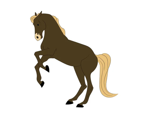 Άλογο Διανυσματική Απεικόνιση Έγχρωμη Απεικόνιση Διάνυσμα Λευκό Φόντο — Διανυσματικό Αρχείο