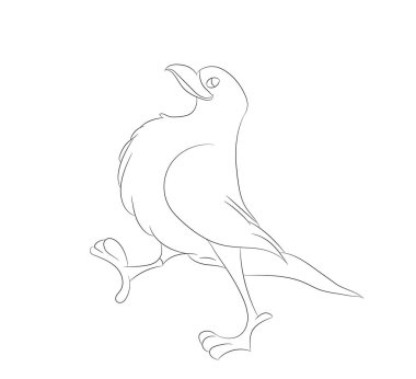 kuş vektör çizimi, çizgi çizimi, vektör, beyaz arkaplan