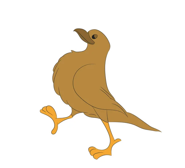 Ilustração Pássaro Vetor Desenho Cor Vetor Fundo Branco — Vetor de Stock