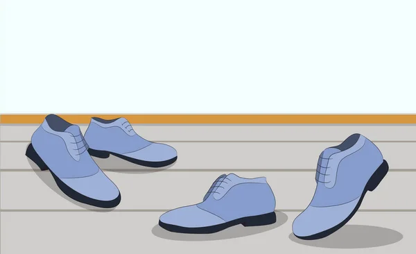 Illustration Vectorielle Chaussures Qui Tient Dans Pièce Dessin Couleur Vecteur — Image vectorielle