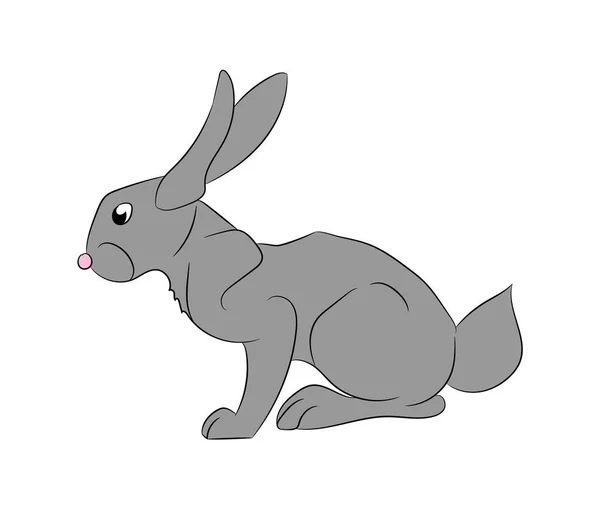 Illustration Vectorielle Lapin Assis Dessin Couleur Vecteur Fond Blanc — Image vectorielle