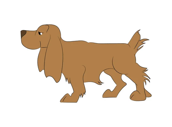 Vektorillustration Eines Hundes Der Steht Zeichnung Farbe Vektor Weißer Hintergrund — Stockvektor