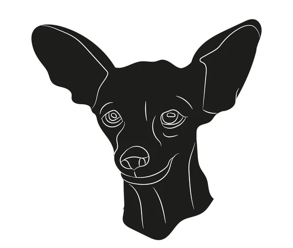 Hondenportret Silhouet Vector Witte Achtergrond Silhouet — Stockvector