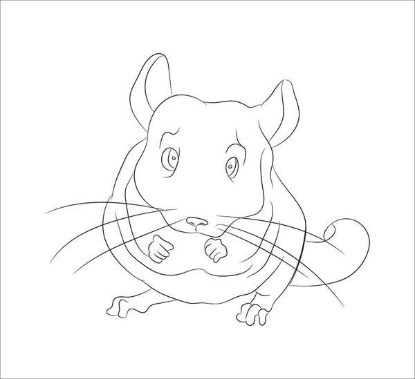 Mouse Vector Illustration Line Drawing Vector White Background — Stock Vector