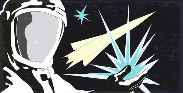 vektör illüstrasyonu, uzay retro kartpostalı, vektör, dış uzay