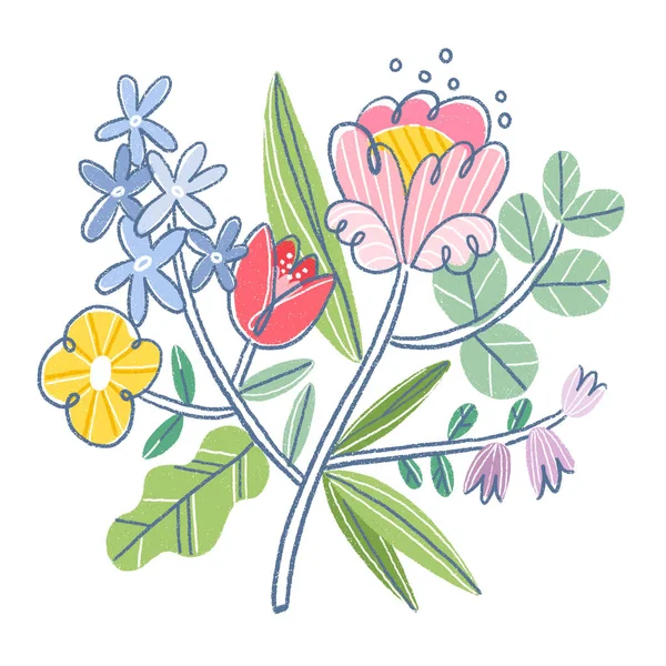 Αφηρημένο Floral Σύνθεση Διακοσμητικά Λουλούδια Για Σχεδιασμό Εκτυπώσιμη Κάρτες Προσκλήσεις — Φωτογραφία Αρχείου