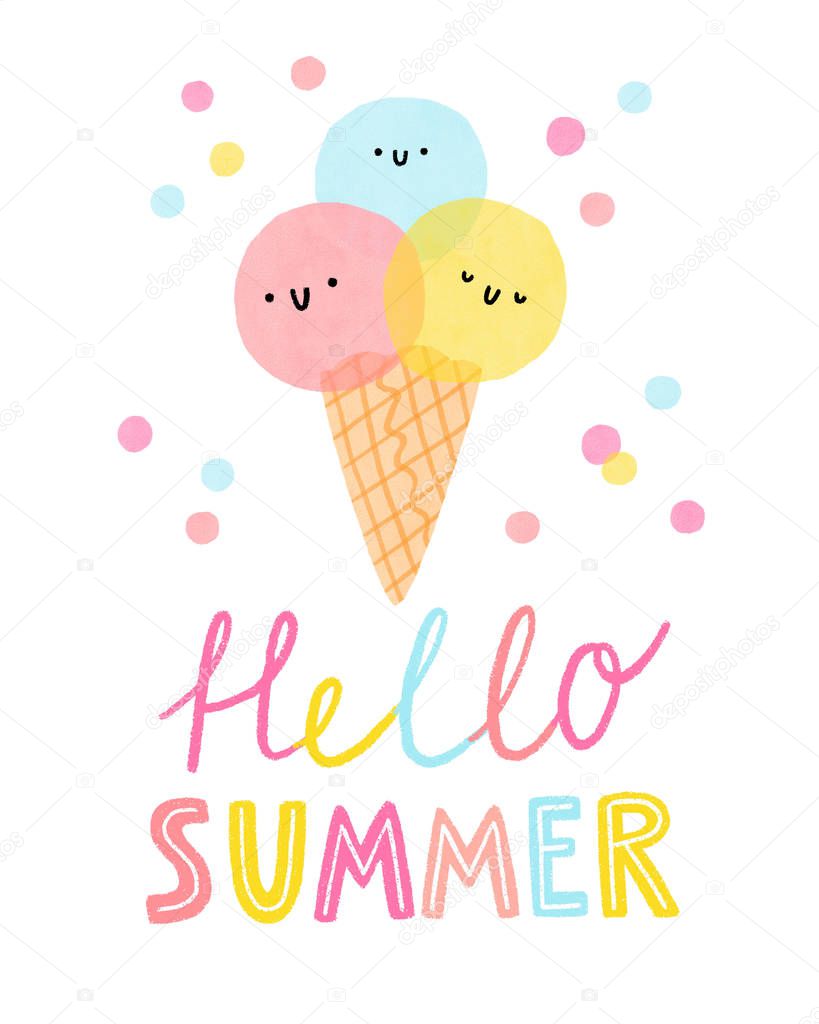 Hello summer ice cream card