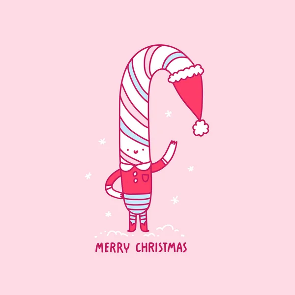 Joyeux Noël Bonbons Carte Voeux — Image vectorielle