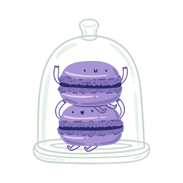 Fiołek Macarons Wektor Znaków — Wektor stockowy