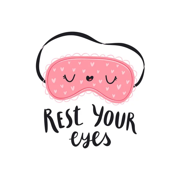 Rest Your Eyes Vector Illustration Sleep Mask — Stock Vector