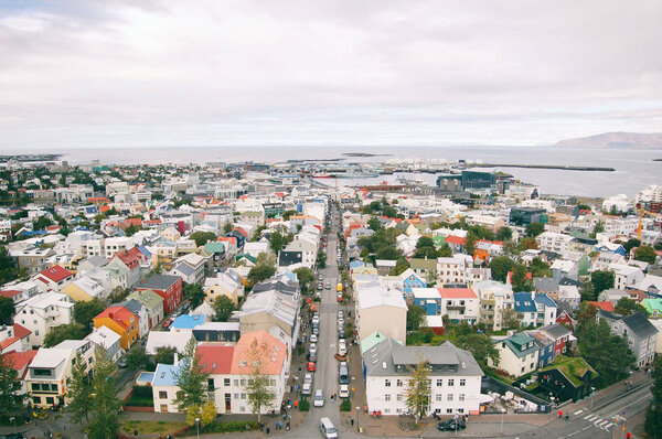 View at Reykjavik from Hallgrimskirkja church