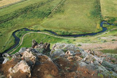 Dağın tepesine nehirden, görüntüleme