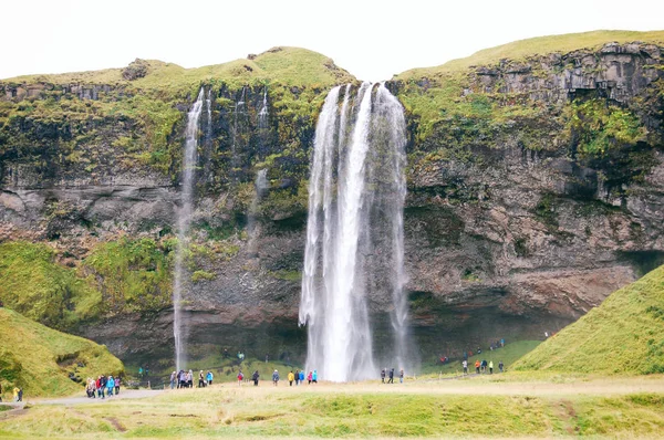 Seljalandsfoss Cachoeira Islândia — Fotografia de Stock