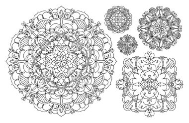 Vektör kümesi anahat mandalalar, 5 mandalalar topluluğu