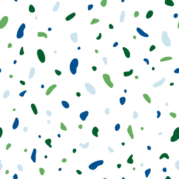 Green Blue Terrazzo Vector Seamless Texture — Stock Vector