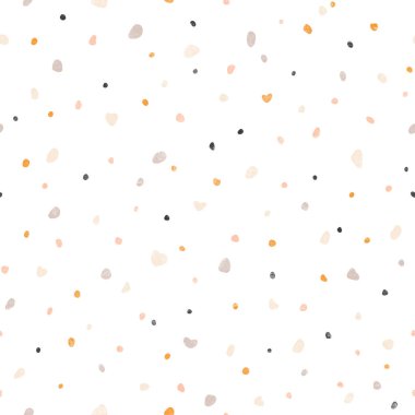 Mini terrazzo gri, turuncu ve pembe çakıl seamless modeli