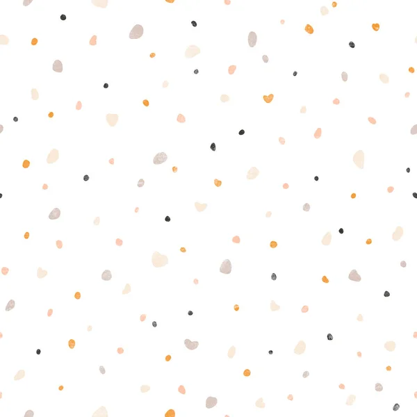 Mini Terrazzo Grijs Oranje Roze Pebbles Naadloze Patroon — Stockfoto