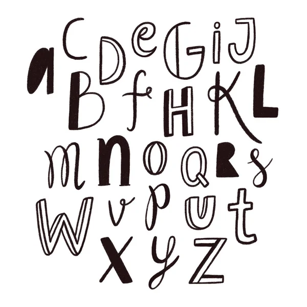 Various Lettering Alphabet Set — Stock Photo, Image