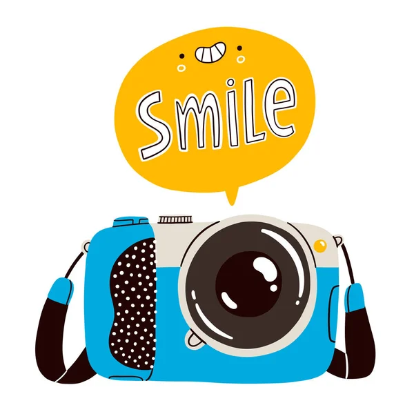 Smile Cartoon Camera Vector Illustration — Stock Vector