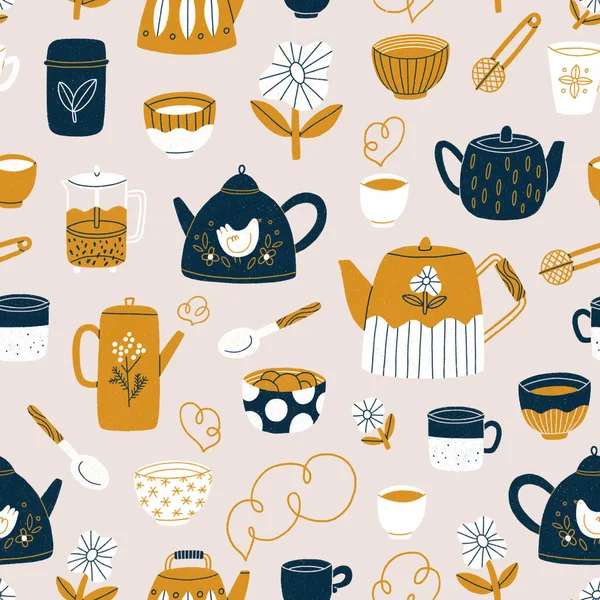 Time for tea seamless pattern — Stock Photo, Image