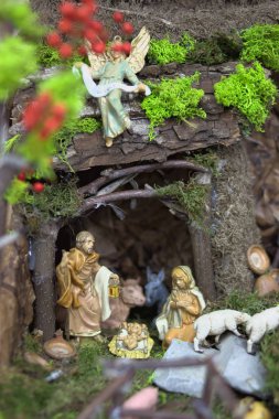 Yılbaşı, süsleme, üç, ışık, ev, Aile, kutlama, mutlu, Doğuş sahnesi, din