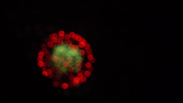 Fond d'écran avec effet bokeh et optique. Cercle rouge et vert — Video