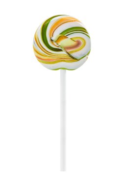 Beyaz izole parlak yuvarlak lolipop  