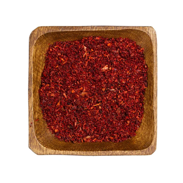 Beyaz üzerine izole ahşap kase içinde Paprika — Stok fotoğraf