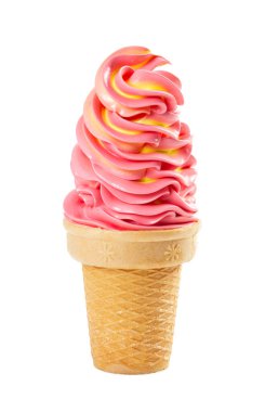 Waffle fincan yumuşak meyve çilek-muz dondurma 