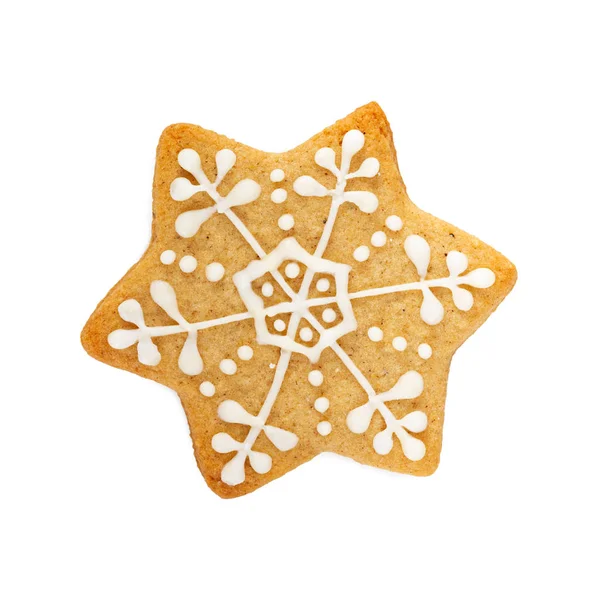 Vánoční perník sušenky ve tvaru sněhové vločky — Stock fotografie