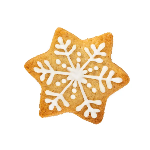 Vánoční perníkové sušenky ve tvaru sněhové vločky — Stock fotografie